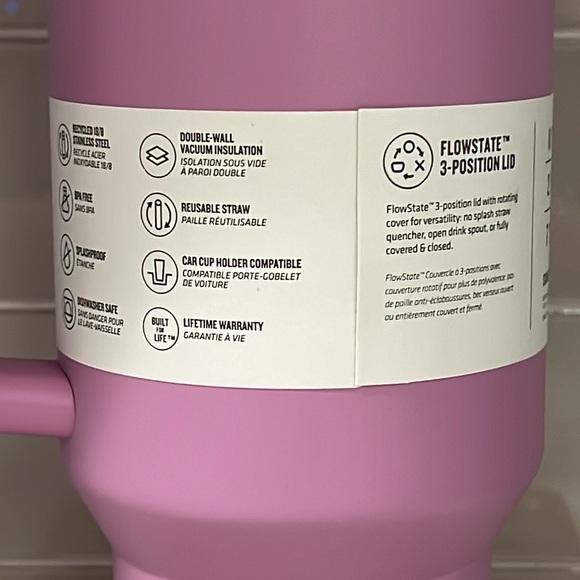 Lilac Stanley Tumbler 40oz. Stainless Steel H2.0 Flowstate Quencher - Picture 9 of 9